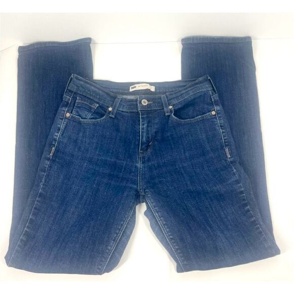 Levi’s 515 Mid Rise Boot Cut Jeans Button Flap Pockets Dark Wash Women Size 8 - Picture 3 of 5